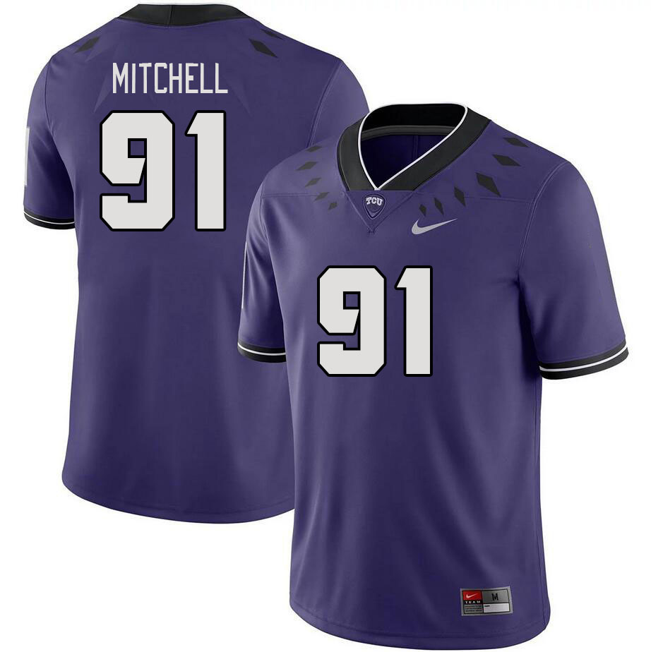 Men #91 Tymon Mitchell TCU Horned Frogs 2023 College Footbal Jerseys Stitched-Purple